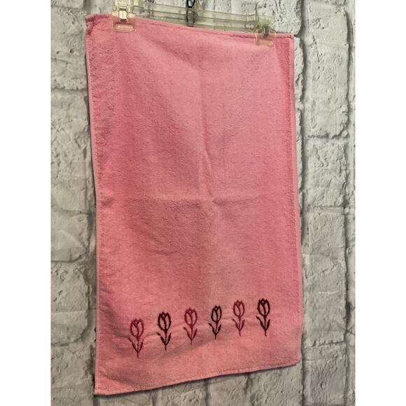Vintage Hand Towel & Washcloths Set of 3 Dundee Pink - Picture 4 of 8